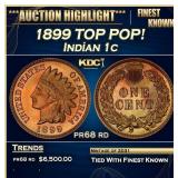 1899 Proof Indian Cent TOP POP! 1c pr68 rd SEGS