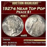 1927-s Peace Dollar Near Top Pop $1 ms65 SEGS