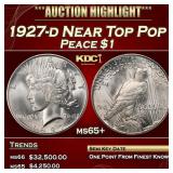 1927-d Peace Dollar Near Top Pop $1 ms65+ SEGS