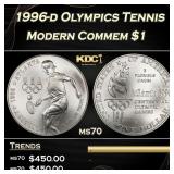 1996-d Olympics Tennis Modern Commem Dollar $1 ms7