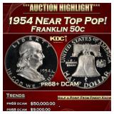 1954 Proof Franklin Half Dollar Near Top Pop! 50c