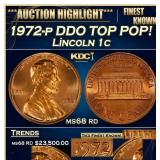 1972-p DDO Lincoln Cent TOP POP! 1c ms68 rd SEGS