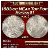 1883-cc Morgan Dollar NEar Top Pop! $1 ms67+ SEGS