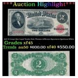 1917 $2 Large Size Legal Tender Note Thomas Jeffer