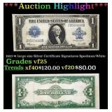1923 $1 large size Silver Certificate Grades vf+ S