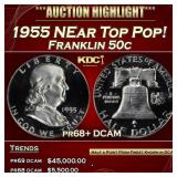 1955 Proof Franklin Half Dollar NEar Top Pop! 50c
