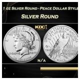 1 oz Silver Round - Peace Dollar Style