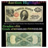 1917 $1 Large Size Legal Tender Note Grades vf+ Si