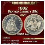 1882 Proof Seated Liberty Quarter 25c pr66+ cam SE