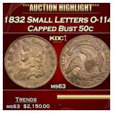 1832 Small Letters Capped Bust Half Dollar O-114 5