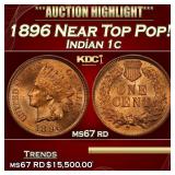1896 Indian Cent Near Top Pop! 1c ms67 rd SEGS