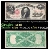 1917 $1 Large Size Legal Tender Note Grades xf40 S
