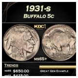 1931-s Buffalo Nickel 5c Grades ms65+