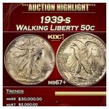 1939-s Walking Liberty Half Dollar 50c ms67+ SEGS