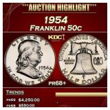1954 Proof Franklin Half Dollar 50c pr68+ SEGS