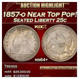 1857-o Seated Liberty Quarter Near Top Pop! 25c ms