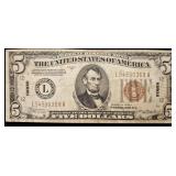 1934A $5 FRN Hawaii WWII Emergency Currency Key To