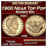 1900 Proof Barber Half Dollars Near Top Pop! 50c p