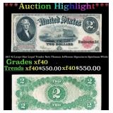 1917 $2 Large Size Legal Tender Note Thomas Jeffer