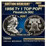 1956 Ty 1 Proof Franklin Half Dollar TOP POP! 50c
