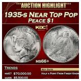 1935-s Peace Dollar Near Top Pop $1 ms66+ SEGS