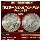 1928-p Peace Dollar Near Top Pop $1 ms66 SEGS