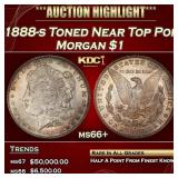 1888-s Morgan Dollar Toned Near Top Pop $1 ms66+ S