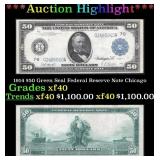 1914 $50 Green Seal Federal Reserve Note Grades xf