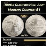 1996-d Olympics High Jump Modern Commem Dollar $1