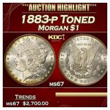 1883-p Morgan Dollar Toned $1 ms67 SEGS