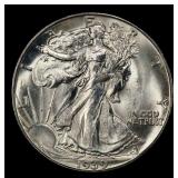 1939-d Walking Liberty Half Dollar Near Top Pop 50