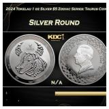 2024 Tokelau 1 oz Silver $5 Zodiac Series: Taurus