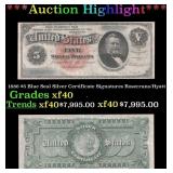 1886 $5 Blue Seal Silver Certificate Grades xf Sig