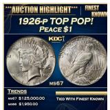 1926-p Peace Dollar TOP POP! $1 ms67 SEGS