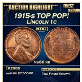 1915-s Lincoln Cent TOP POP! 1c ms66 rb SEGS