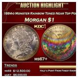 1884-o Morgan Dollar Monster Rainbow Toned Near To