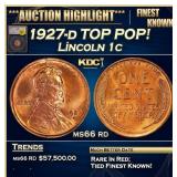 1927-d Lincoln Cent TOP POP! 1c ms66 rd SEGS