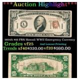 1934A $10 FRN Hawaii WWII Emergency Currency Grade