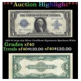 1923 $1 large size Silver Certificate Grades xf Si