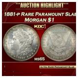 1881-p Morgan Dollar Rare Paramount Slab $1 ms65 P