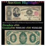 1891 $1 Treasury Note Edwin M Stanton Grades vf+ S