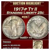 1917-p Ty II Standing Liberty Quarter 25c ms65+ fh