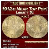 1912-d Liberty Nickel Near Top Pop! 5c ms66+ SEGS