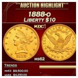 1888-o Gold Liberty Eagle $10 ms62 USCG