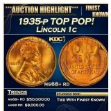 1935-p Lincoln Cent TOP POP! 1c ms68+ rd SEGS