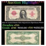 1923 $1 United States Note Grades vf+ Signatures S