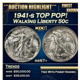 1941-s Walking Liberty Half Dollar TOP POP! 50c ms