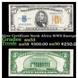 1934A $5 Silver Certificate North Africa WWII Emer