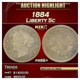 1884 Proof Liberty Nickel 5c Grades pr66+ SEGS