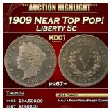 1909 Proof Liberty Nickel Near Top Pop! 5c pr67+ S